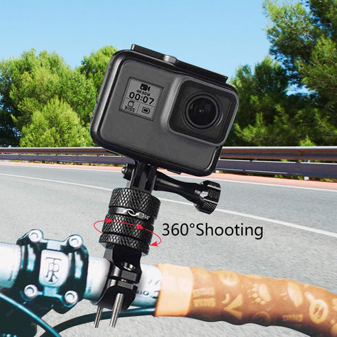 ChromLives Bike Mount for GoPro, 360 Degree Rotation Handlebar Mount for Mountain Bicycle/Motorcycle, Action Camera