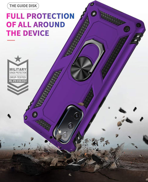 Samsung Galaxy S20 FE Case with Screen Protector - Military Grade 16ft Drop Tested Cover, Magnetic Kickstand, Purple