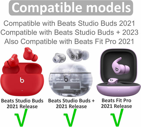 6 Pairs Replacement Silicone Ear Tips Compatible with Beats Studio Buds + / Fit Pro, S/M/L 3 Size Earbuds Eartips Flexible Rubber Gel Cover Skin Accessories for Beat Studio Buds - Silicone Pink