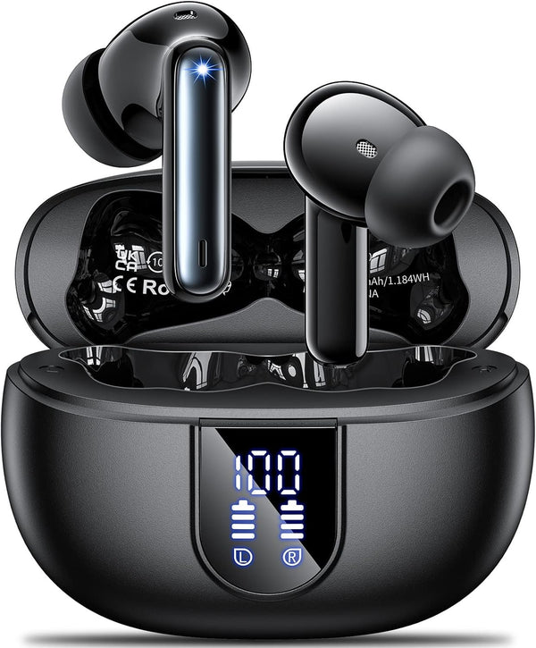 Wireless Earbuds 2024 with HiFi Stereo, 4 ENC Noise Cancelling Mic, 42H Playtime, Bluetooth 5.3 Sport Earphones for