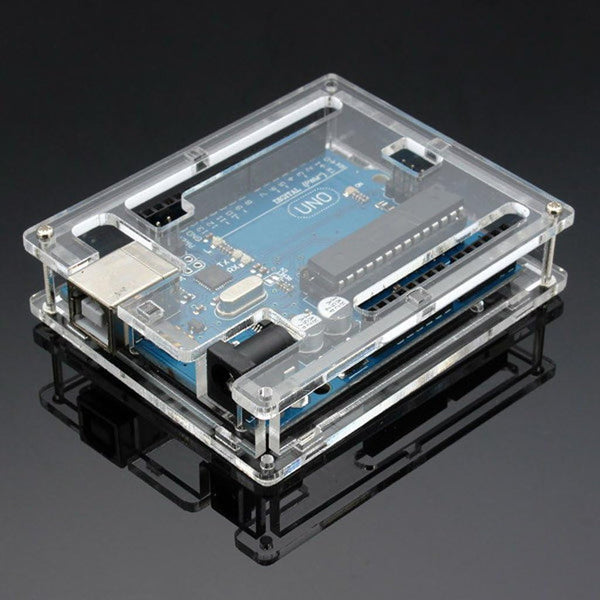 Uno R3 Case Enclosure, Transparent Gloss Acrylic Computer Box Compatible with Arduino UNO R3