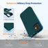 Miracase Compatible with iPhone 12 and iPhone 12 Pro Case, Teal Liquid Silicone Gel Rubber Full Body Shockproof