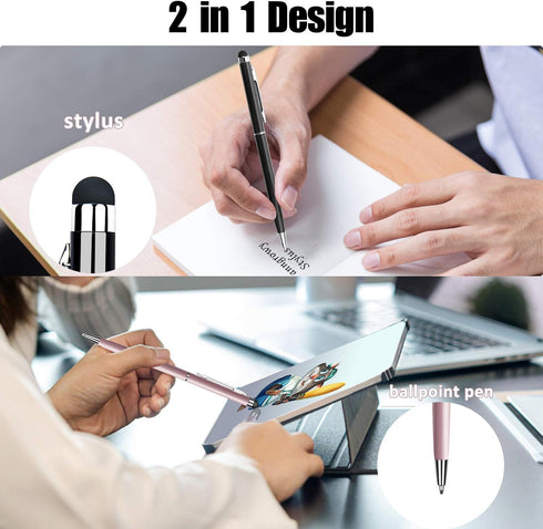 Stylus Pens for Touch Screens anngrowy Stylus Pen Universal Stylus Ballpoint Pen 2 in 1 Stylists Pens for iPad iPhone Tablet Laptops Kindle Samsung Galaxy All Capacitive Touch Screens