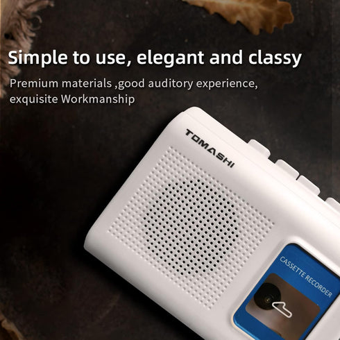 Portable Cassette Player Tape Recorder with Built-in Speaker, Microphone, Headphone Jack