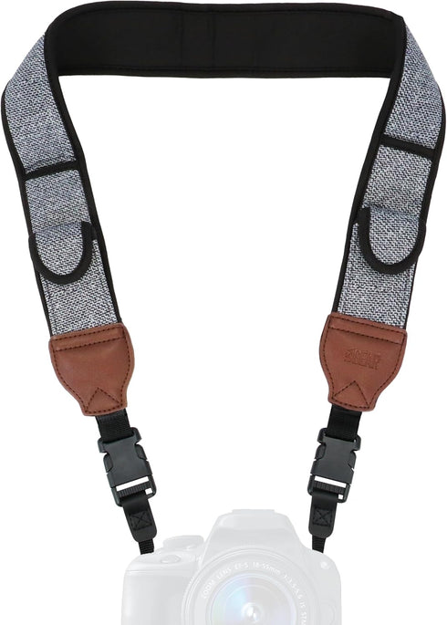 USA GEAR TrueSHOT Neck Strap Neoprene Camera Straps, Padded Camera Strap with Pockets and Release Buckles for DSLR and