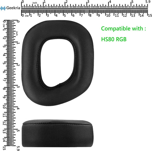 Geekria Comfort Replacement Ear Pads for Corsair HS80 RGB Wireless Headphones, Black Earpads