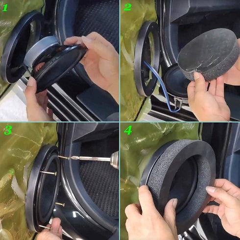 RDBS 6" 6.5" 6.75" Car Speaker Foam Rings - Universal Self Adhesive Fast Rings Sponge Bass Blocker Kit, 4PCS