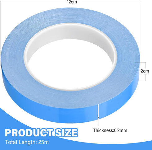Thermal Tape, 25m x 20mm x 0.2mm, Double Side Adhesive Tapes for Heatsink, LED, IGBT, IC Chip, CPU, GPU