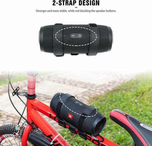 Portable Speaker Mount for Wireless Bluetooth Speakers, Waterproof Adjustable Strap, Fits UTV Golf Cart Bike