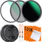 K&F Concept 58mm CPL MCUV ND1000 Lens Filter with 2 Lens Caps Kits, Waterproof Polarizing + UV Protection + Fixed