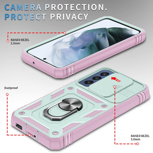 Case for Galaxy S22, Shockproof Impact Resistant with Slide Lens Protective Cover for Samsung Galaxy S22 6.1 inch