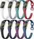 Maledan 8 Pack Bands Compatible with Fitbit Charge 5/Charge 6, Soft Slim Silicone Waterproof Sport Strap