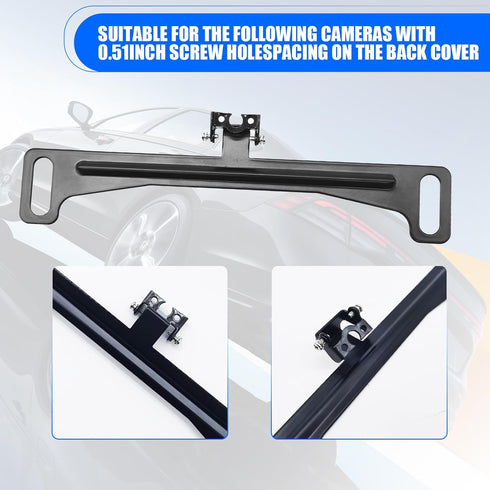 Pack-1 Car Rear View Camera Bracket, Waterproof Metal Dash Cam Mount Kit for Most Cars (Black)