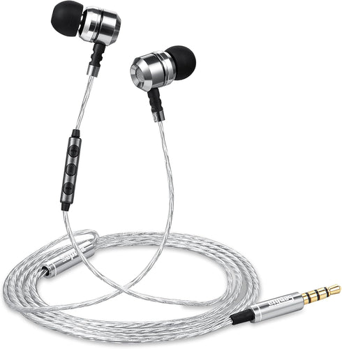 sephia Sp3060VC Earbuds Wired in Ear Headphones with Microphone, Noise Isolating Tips, Enhanced Bass, 3.9 Feet Cord