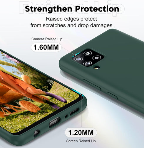 LeYi Liquid Silicone Slim Silky-Soft Case Cover for Samsung Galaxy A42 5G with 2 Pack Tempered Glass Screen Protector