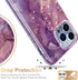 Esdot iPhone 13 Pro Case with Built-in Screen Protector, Military Grade Rugged Cover for Women, Glitter Purple Marble