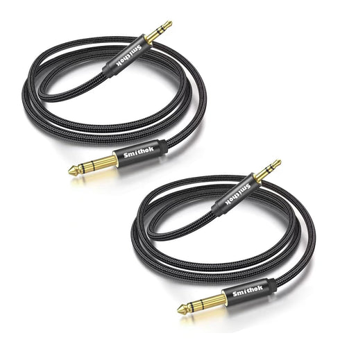 Smithok 2pack 1/8 to 1/4 Stereo Audio Cable,6.35mm 1/4" Male to 3.5mm