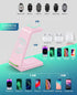Wireless Charging Station - 3 in 1 Fast Desk Charger for iPhone 15/14/13/12/11 Pro Max/X/Xs Max, AirPods, iWatch (pink)