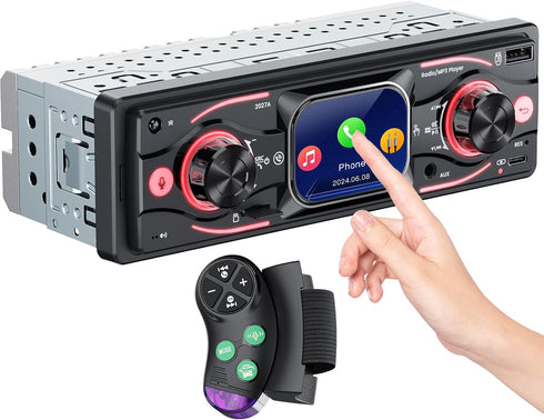 Missee Single DIN Car Stereo with Touchscreen, Bluetooth Audio, Car Radio Receiver, Dual