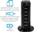 Aduro 40W 6-Port USB Desktop Charging Station Hub Wall Charger for iPhone, iPad, Tablets with Smart Flow