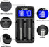 Snado Intelligent Charger - LCD Display Universal Smart Charger for Li-ion, Ni-MH/Ni-Cd Batteries (2 Slots)