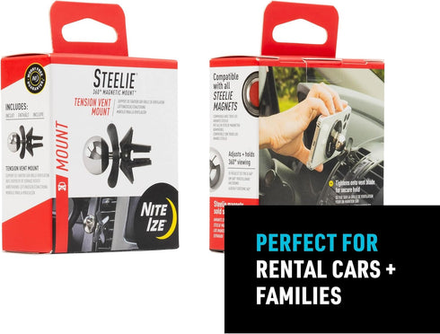 Nite Ize Steelie Tension Vent Mount, Magnetic Phone Mount for Car Vent, Convenient, Adhesive-Free Car Accessories for