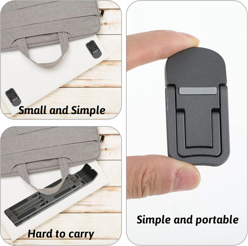 Bewudy 2 Pcs Portable Keyboard Riser, Dual Tilt Angle Adjustment Foldable Laptop Riser, Self-Adhesive Mini Laptop Stand