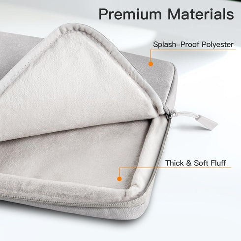 JETech Laptop Sleeve for 13.3-Inch MacBook Air/Pro, Waterproof Shock Resistant Bag with Accessory Pocket (Light Grey)
