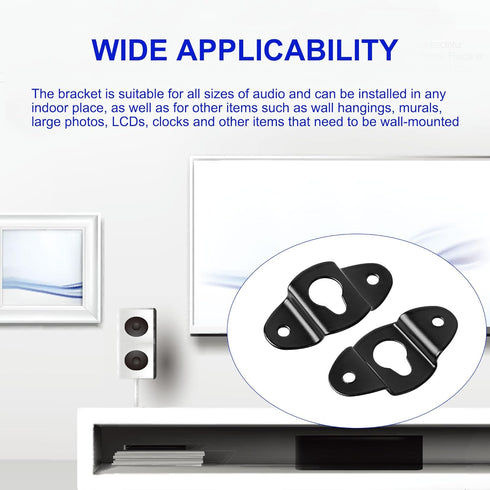 uxcell 10 Pcs Wall Mounting Speaker Hanger Brackets, 4.8cm Long Clothing Rack Iron Hanger Plate Accessories, Speaker