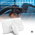 Ultra-Slim Bluetooth Keyboard and Mouse Portable Mini Wireless Keyboard Rechargeable for Apple iPad iPhone Samsung Tablet iPhone Smartphone iOS Android Windows Round keys-White