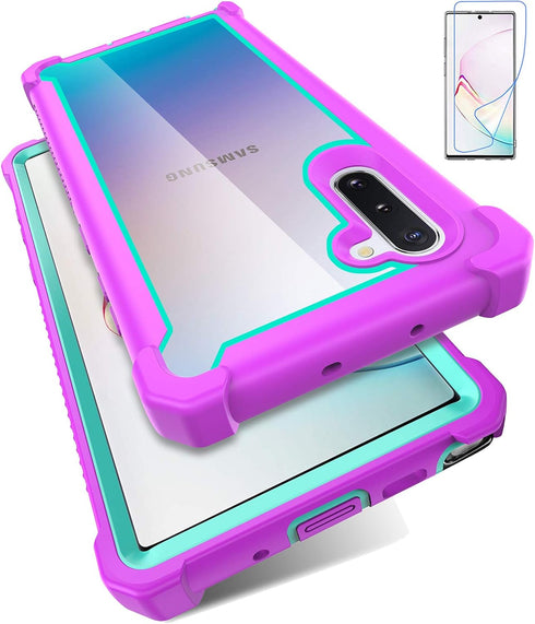 Case for Samsung Galaxy Note 10 with Screen Protector, Full Body Protective Hybrid Dual Layer Cover for Galaxy Note 10