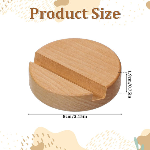 Larrel Round Wood Phone Stand, Sleek Round Single Slot Mobile Holder, Lightweight Kitchen Phone Holder, Convenience