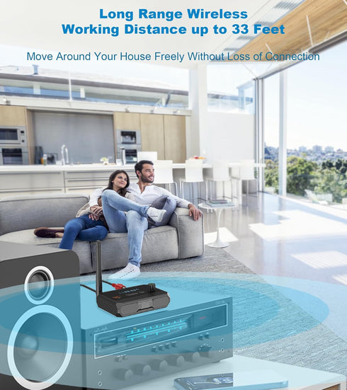 Bluetooth 5.3 Receiver for Home Stereo, Low Latency & HD Music Audio Bluetooth to RCA Adapter for Home Streaming