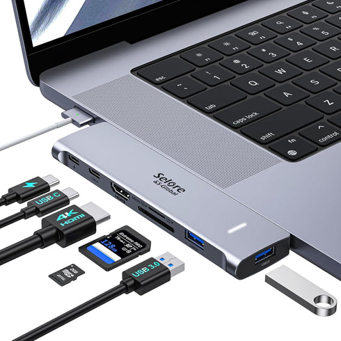 USB C Adapter HDMI Hub for MacBook Pro/Air M1 M2 2023 2022 2021, 7-in-2 MacBook Accessories with HDMI