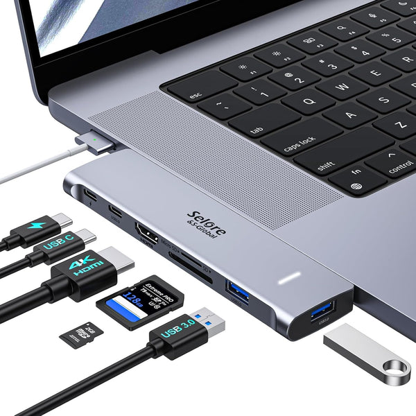 USB C Adapter HDMI Hub for MacBook Pro/Air M1 M2 2023 2022 2021, 7-in-2 MacBook Accessories with HDMI