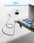 Acozvin 10FT, 24W 9 8 1.7" Flat Plug Desk Clamp Power Strip Total Charging Station, Desk Edge Mount Power Strip AC