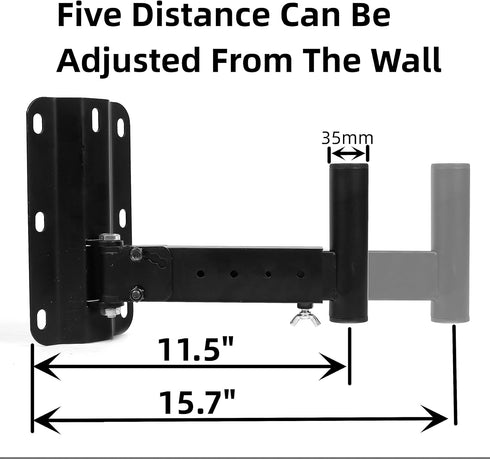 Heavy Duty Speaker Wall Mounts, Adjustable PA Speaker Bracket Holders, 2 Packs Black, Support up to 110lbs, Swivel &