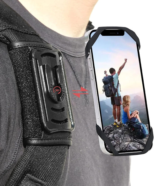 FORZEN Backpack Clamp Mount for Phone, Detachable Backpack Strap Clip for Hiking, Climbing, Outdoor Use