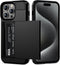 Vofolen Dual Layer Shockproof Wallet Case for iPhone 15 Pro 6.1 Inch, Black with Hidden Card Slot and Slim Hard Shell