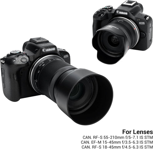Lens Hood (1+1) for Canon R50 R100 Dual Lens Kit (RF-S 18-45mm F4.5-6.3 STM & RF-S 55-210mm F5-7.1 STM) Replaces ET-60B