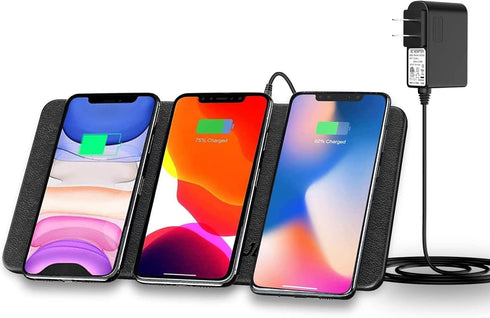Triple Wireless Charger Pad - 15W Fast Charging Station for Apple iPhone 16/15/14/13/12 Pro/Max/Plus, AirPods,