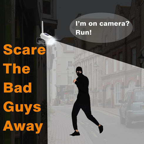 Solar Powered Fake Security Camera, Dummy CCTV Surveillance System with LED PIR Motion Sensor for Indoor Outdoor