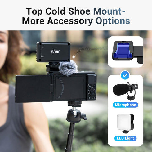 V1 V1 JJC Cold Shoe Wind Muff Windshield for Canon PowerShot Camera, Shoe Adapter Mount Holder for LED Light Microphone