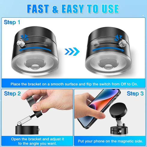 Belcompany Holder,2025 16/15/14/13/12 Vacuum Magnetic Suction Phone Upgraded Adjustable Suction Cup Car Phone