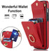 Asuwish Red Wallet Cover for iPhone 13 Pro Max 2021 6.7 inch, with Tempered Glass Screen Protector and RFID Ring Card