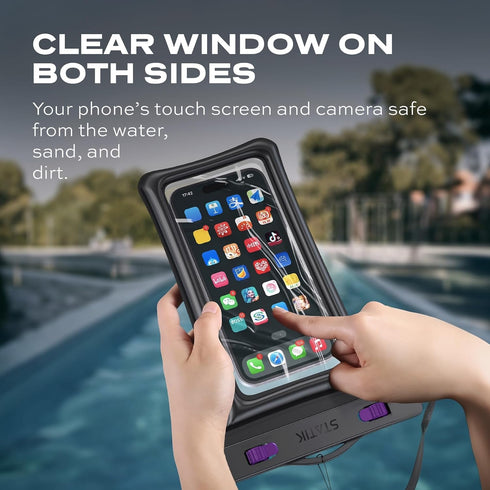 STATIK MarCase Waterproof Phone Pouch, Certified Waterproof Case with Lanyard, Bag for Phones up to 7", Protect Travel