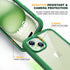 Diaclara Rugged Case for iPhone 15, Built-in Touch Sensitive Anti-Scratch Screen Protector - Green