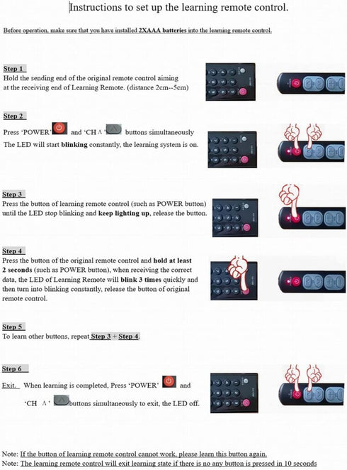 Universal Learning Remote Control with 6 Big Buttons for TV, STB, DVD, DVB, HiFi, VCR (Gray)