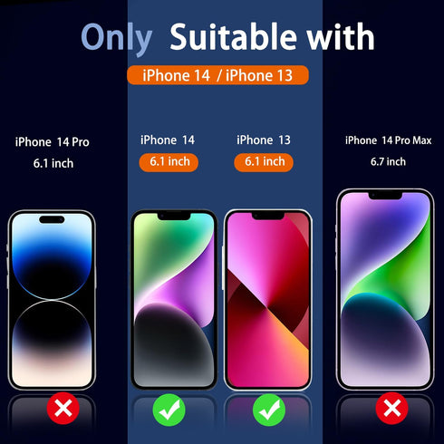 Ferilinso for iPhone 13/ 14 Privacy Screen Protector 2 Pack 9H Anti Spy Tempered Glass Privacy Screen with 2 Pack Camera Lens Protector Case Friendly Accessories