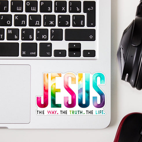 (3pcs) Jesus The Way The Truth The Life Sticker, Christian Vinyl Decal Stickers for Water Bottle, Laptops, Phone Case